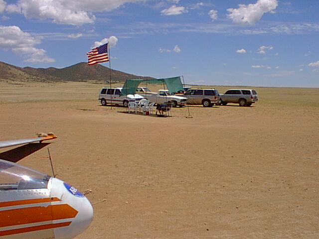 Car Park, with flag for a windsock